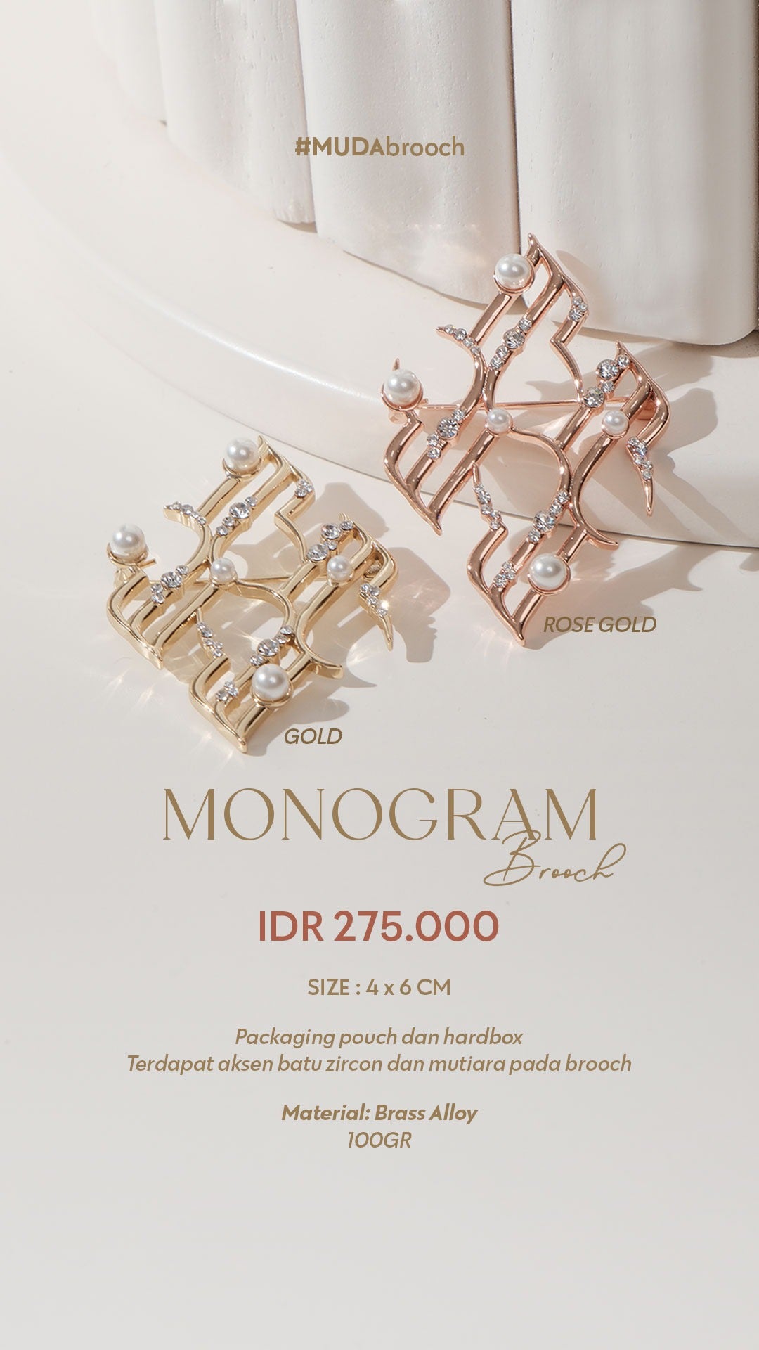 MONOGRAM BROOCH 1 - GOLD